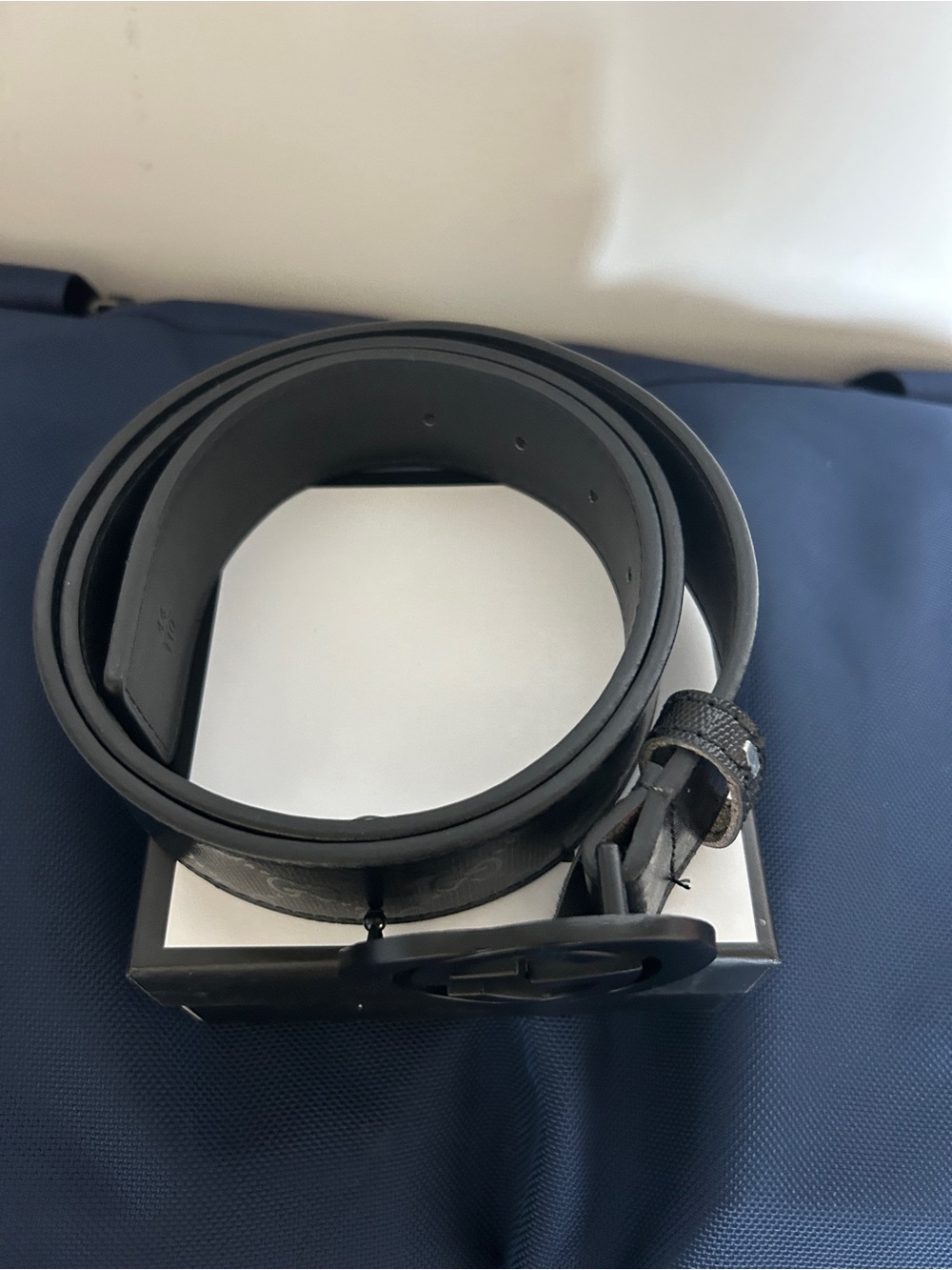 Gucci Black Interlocking G Leather Belt - Picture 2 of 2
